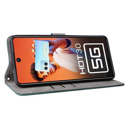 For Infinix Hot 30 5G / X6832 Anti-Scratch Phone Case PU Leather Stand Cover RFID Blocking Wallet Shell with Strap
