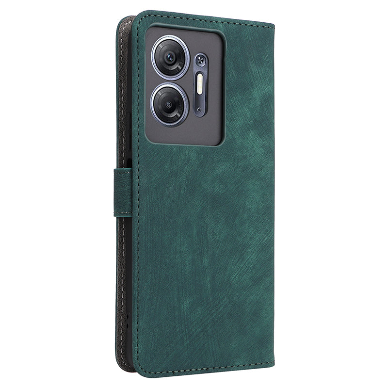 For Infinix Hot 30 5G / X6832 Anti-Scratch Phone Case PU Leather Stand Cover RFID Blocking Wallet Shell with Strap