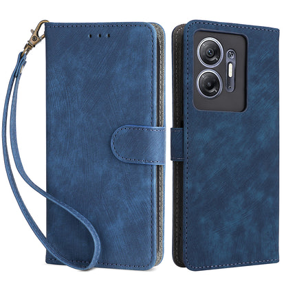 For Infinix Hot 30 5G / X6832 Anti-Scratch Phone Case PU Leather Stand Cover RFID Blocking Wallet Shell with Strap