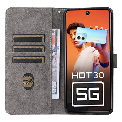 For Infinix Hot 30 5G / X6832 Anti-Scratch Phone Case PU Leather Stand Cover RFID Blocking Wallet Shell with Strap