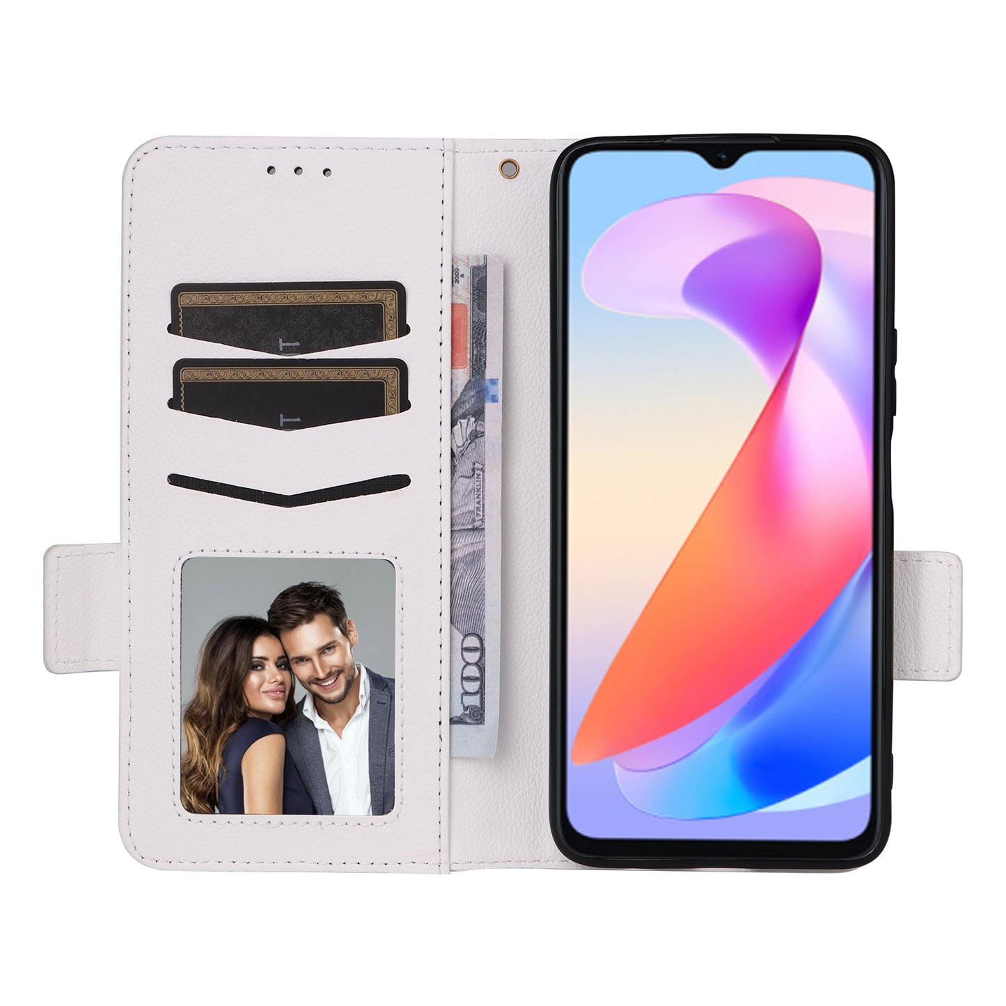 For Honor X6a 4G Litchi Texture Wallet Stand Cover Phone Case Anti-Scratch Leather Shell with Strap