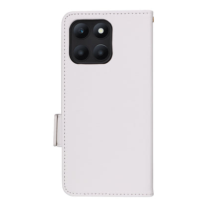 For Honor X6a 4G Litchi Texture Wallet Stand Cover Phone Case Anti-Scratch Leather Shell with Strap