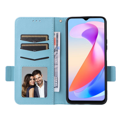 For Honor X6a 4G Litchi Texture Wallet Stand Cover Phone Case Anti-Scratch Leather Shell with Strap