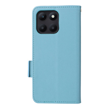 For Honor X6a 4G Litchi Texture Wallet Stand Cover Phone Case Anti-Scratch Leather Shell with Strap