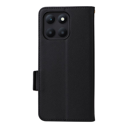 For Honor X6a 4G Litchi Texture Wallet Stand Cover Phone Case Anti-Scratch Leather Shell with Strap