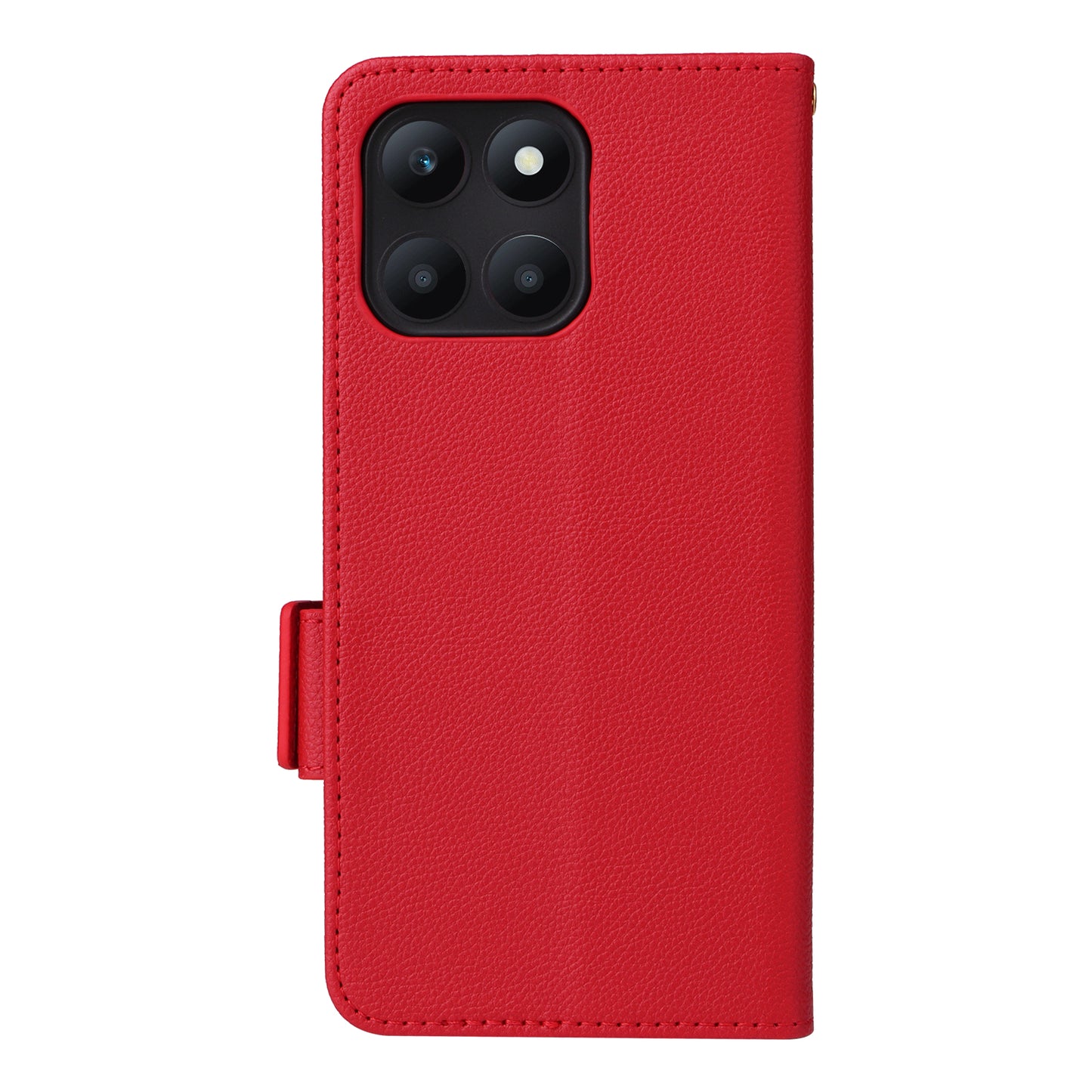 For Honor X6a 4G Litchi Texture Wallet Stand Cover Phone Case Anti-Scratch Leather Shell with Strap