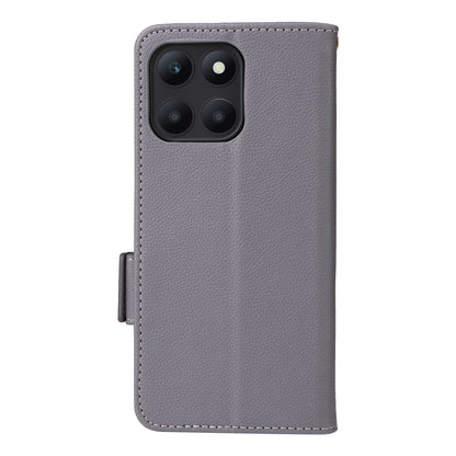 For Honor X6a 4G Litchi Texture Wallet Stand Cover Phone Case Anti-Scratch Leather Shell with Strap