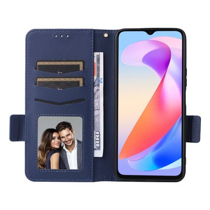 For Honor X6a 4G Litchi Texture Wallet Stand Cover Phone Case Anti-Scratch Leather Shell with Strap