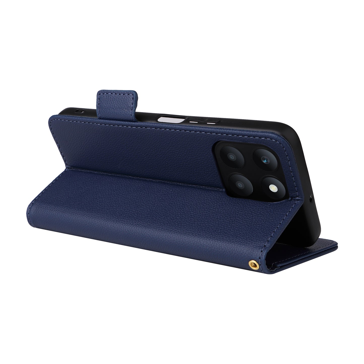 For Honor X6a 4G Litchi Texture Wallet Stand Cover Phone Case Anti-Scratch Leather Shell with Strap