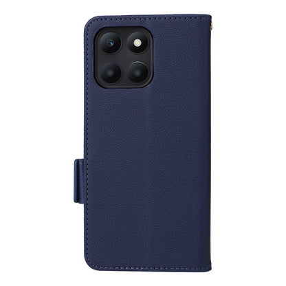 For Honor X6a 4G Litchi Texture Wallet Stand Cover Phone Case Anti-Scratch Leather Shell with Strap
