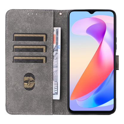 For Honor X6a 4G Phone Cover RFID Blocking Wallet Shell Anti-Scratch PU Leather Stand Phone Case with Strap