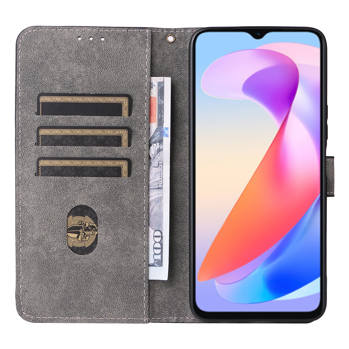 For Honor X6a 4G Phone Cover RFID Blocking Wallet Shell Anti-Scratch PU Leather Stand Phone Case with Strap