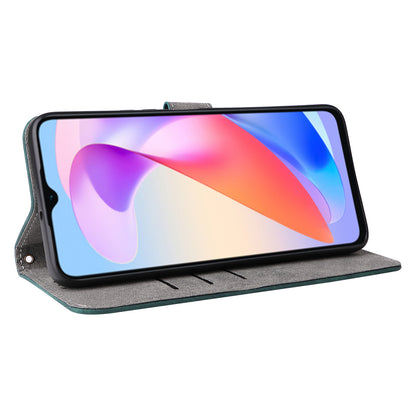 For Honor X6a 4G Phone Cover RFID Blocking Wallet Shell Anti-Scratch PU Leather Stand Phone Case with Strap
