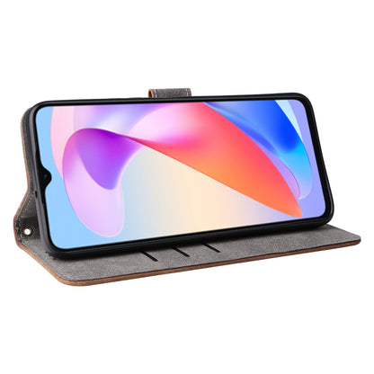 For Honor X6a 4G Phone Cover RFID Blocking Wallet Shell Anti-Scratch PU Leather Stand Phone Case with Strap