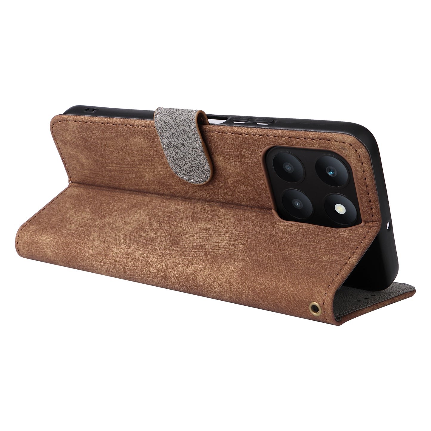 For Honor X6a 4G Phone Cover RFID Blocking Wallet Shell Anti-Scratch PU Leather Stand Phone Case with Strap