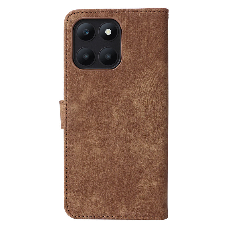 For Honor X6a 4G Phone Cover RFID Blocking Wallet Shell Anti-Scratch PU Leather Stand Phone Case with Strap