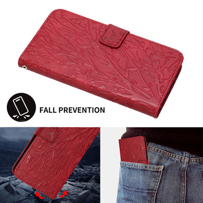 For Google Pixel 8 Leather Case Tree Bird Imprint Flip Stand Wallet Phone Cover