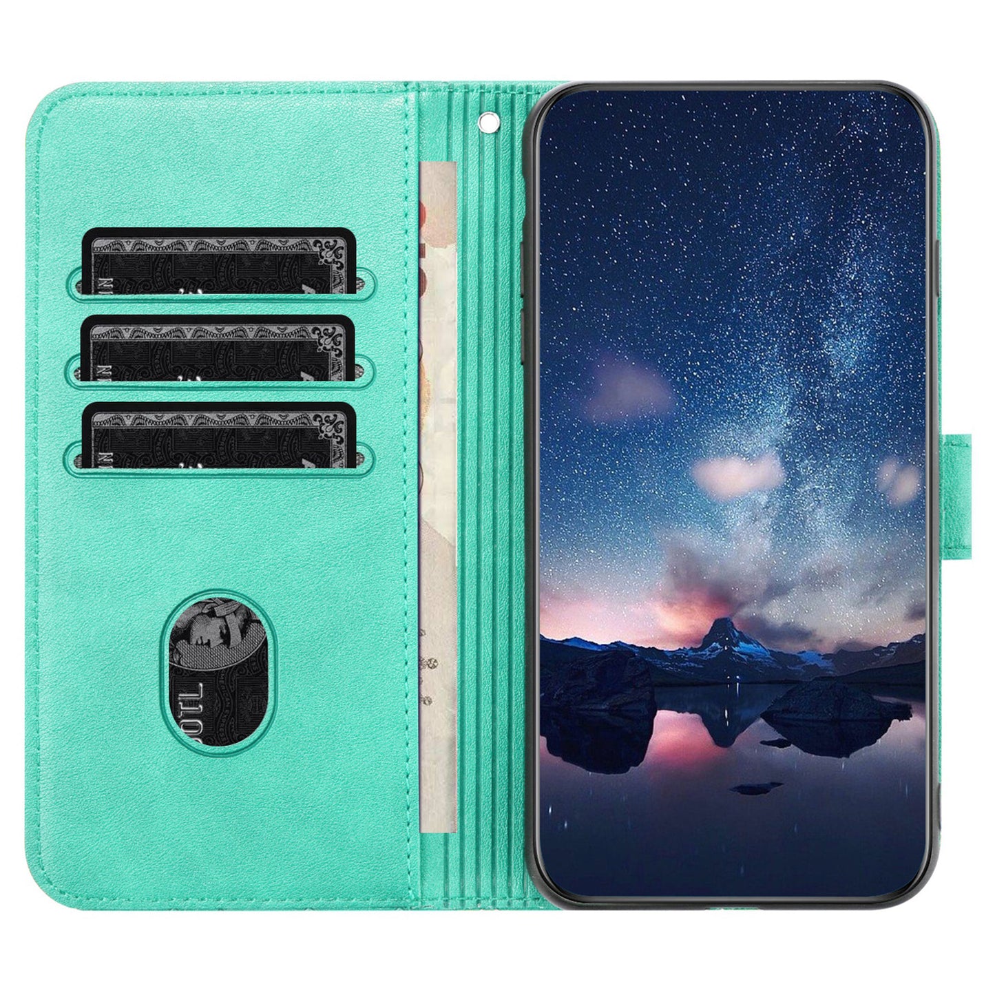 For Google Pixel 8 Leather Case Tree Bird Imprint Flip Stand Wallet Phone Cover