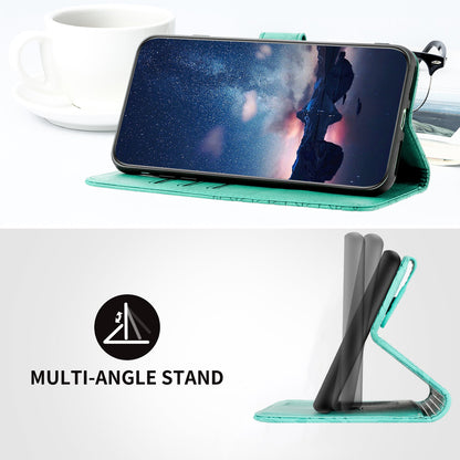 For Google Pixel 8 Leather Case Tree Bird Imprint Flip Stand Wallet Phone Cover