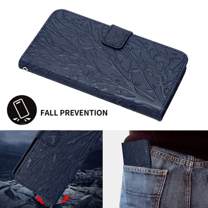 For Google Pixel 8 Leather Case Tree Bird Imprint Flip Stand Wallet Phone Cover