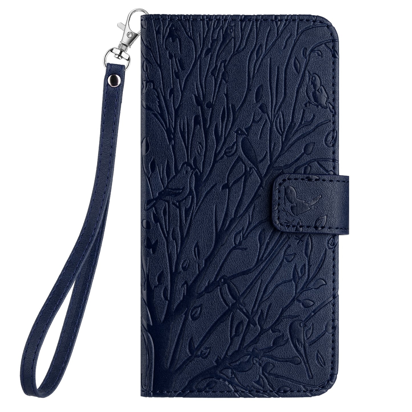 For Google Pixel 8 Leather Case Tree Bird Imprint Flip Stand Wallet Phone Cover