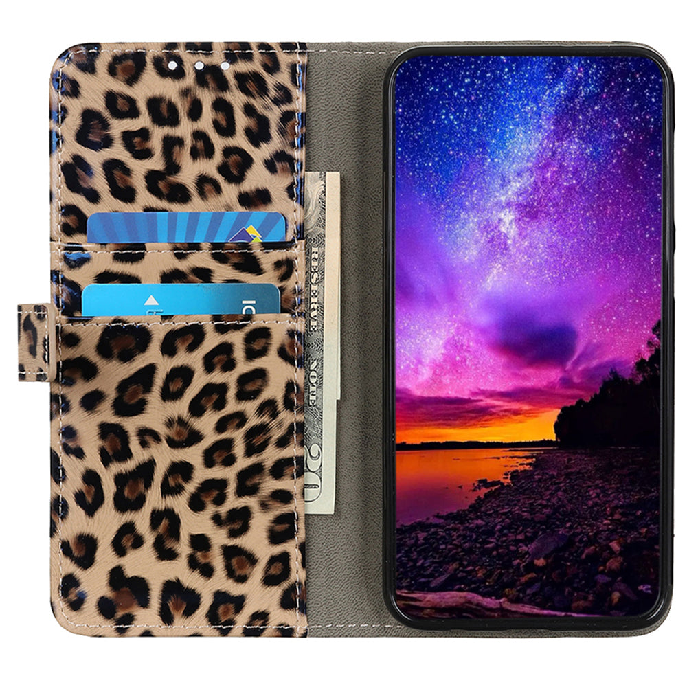 For Samsung Galaxy A05s 4G Case PU Leather Magnetic Stand Leopard Texture Wallet Phone Cover