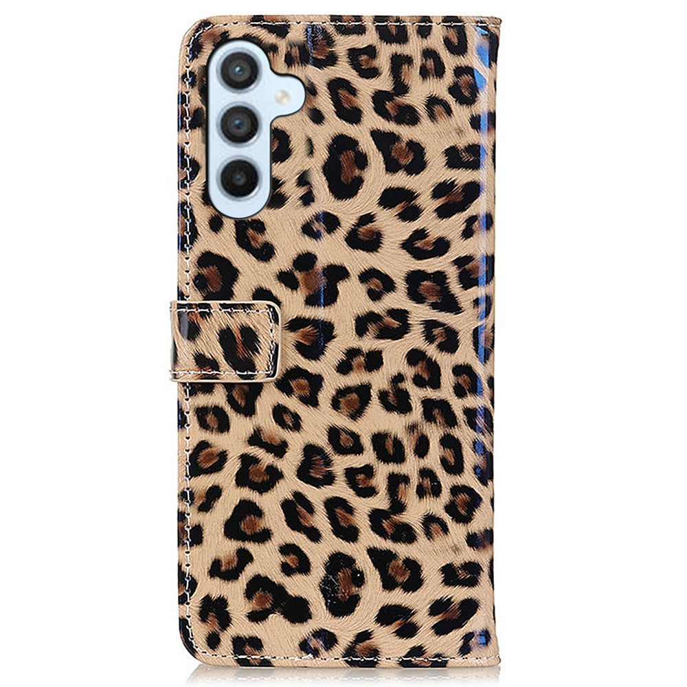 For Samsung Galaxy A05s 4G Case PU Leather Magnetic Stand Leopard Texture Wallet Phone Cover