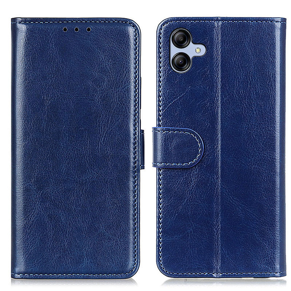 For Samsung Galaxy A05 4G Case Leather Phone Cover Wallet Crazy Horse Texture Stand Shell