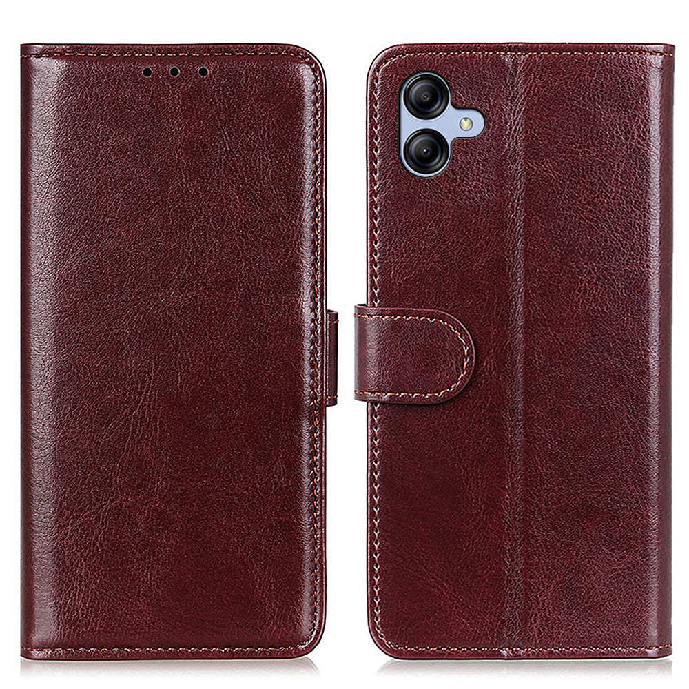 For Samsung Galaxy A05 4G Case Leather Phone Cover Wallet Crazy Horse Texture Stand Shell