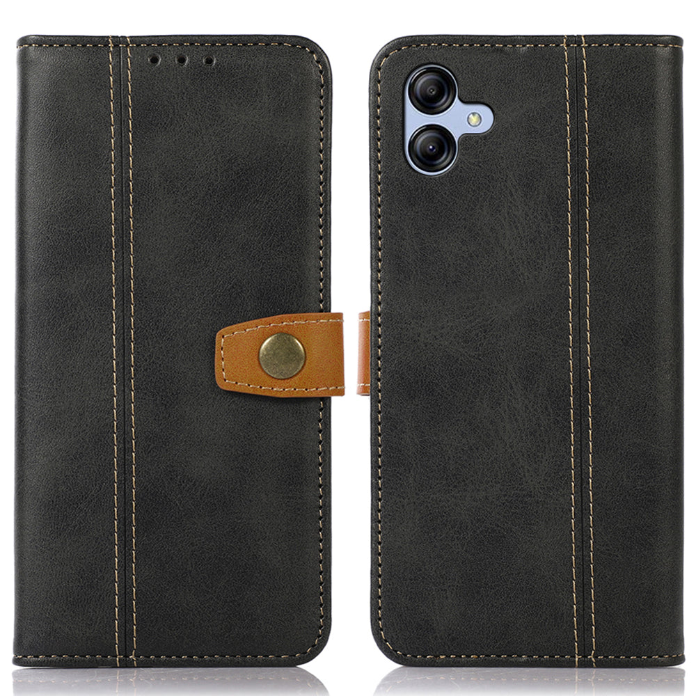 For Samsung Galaxy A05 4G Case Anti-Scratch Leather Wallet Stand Calf Texture Phone Cover