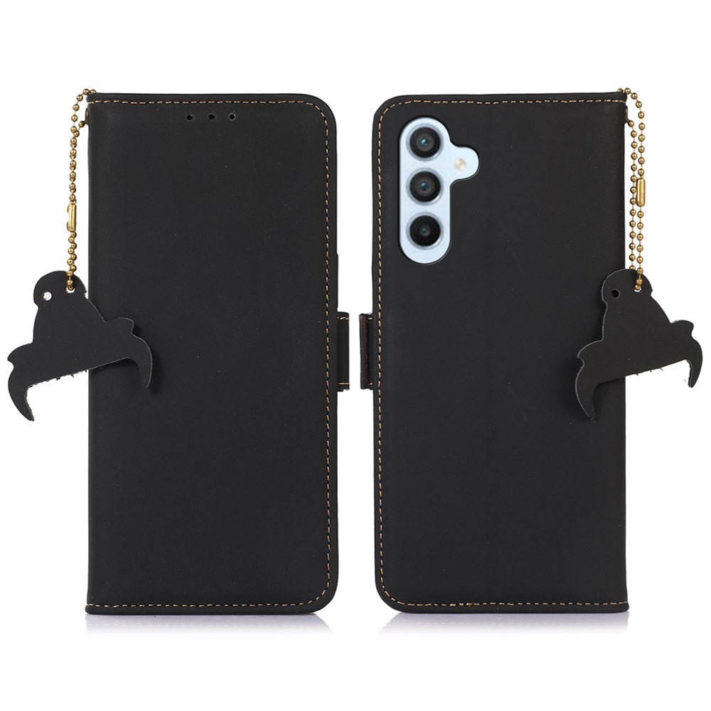 For Samsung Galaxy A05s 4G Case Genuine Cow Leather RFID Blocking Phone Cover