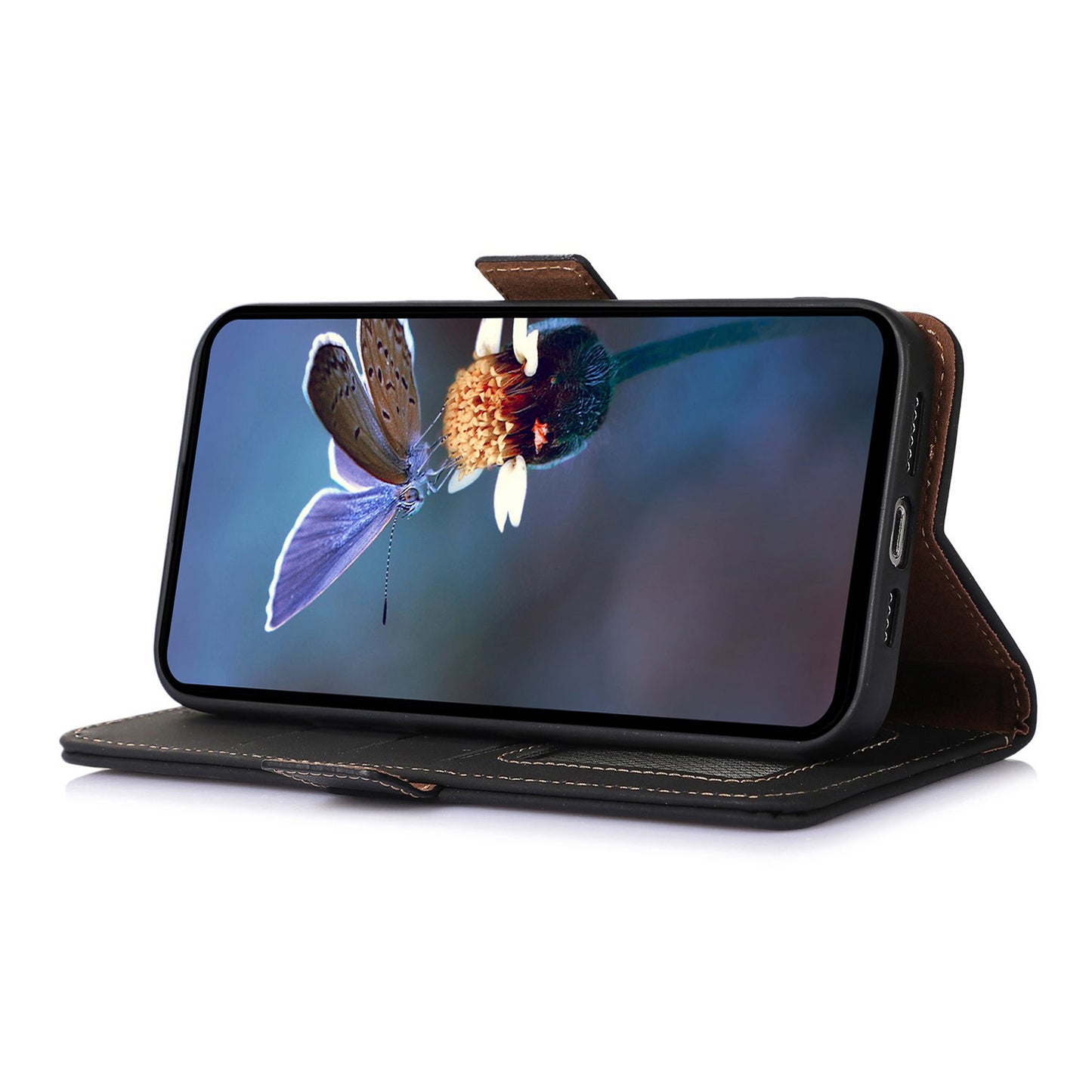 For Samsung Galaxy A05s 4G Case Genuine Cow Leather RFID Blocking Phone Cover