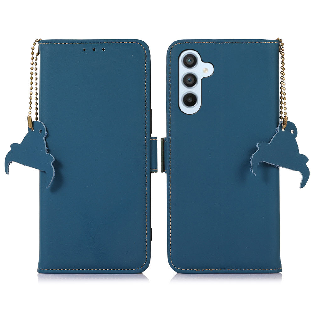 For Samsung Galaxy A05s 4G Case Genuine Cow Leather RFID Blocking Phone Cover