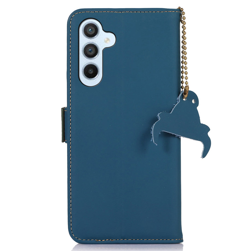 For Samsung Galaxy A05s 4G Case Genuine Cow Leather RFID Blocking Phone Cover