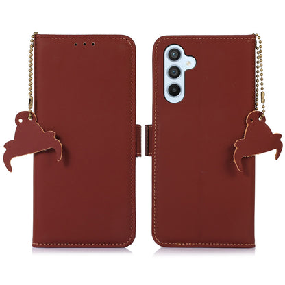 For Samsung Galaxy A05s 4G Case Genuine Cow Leather RFID Blocking Phone Cover