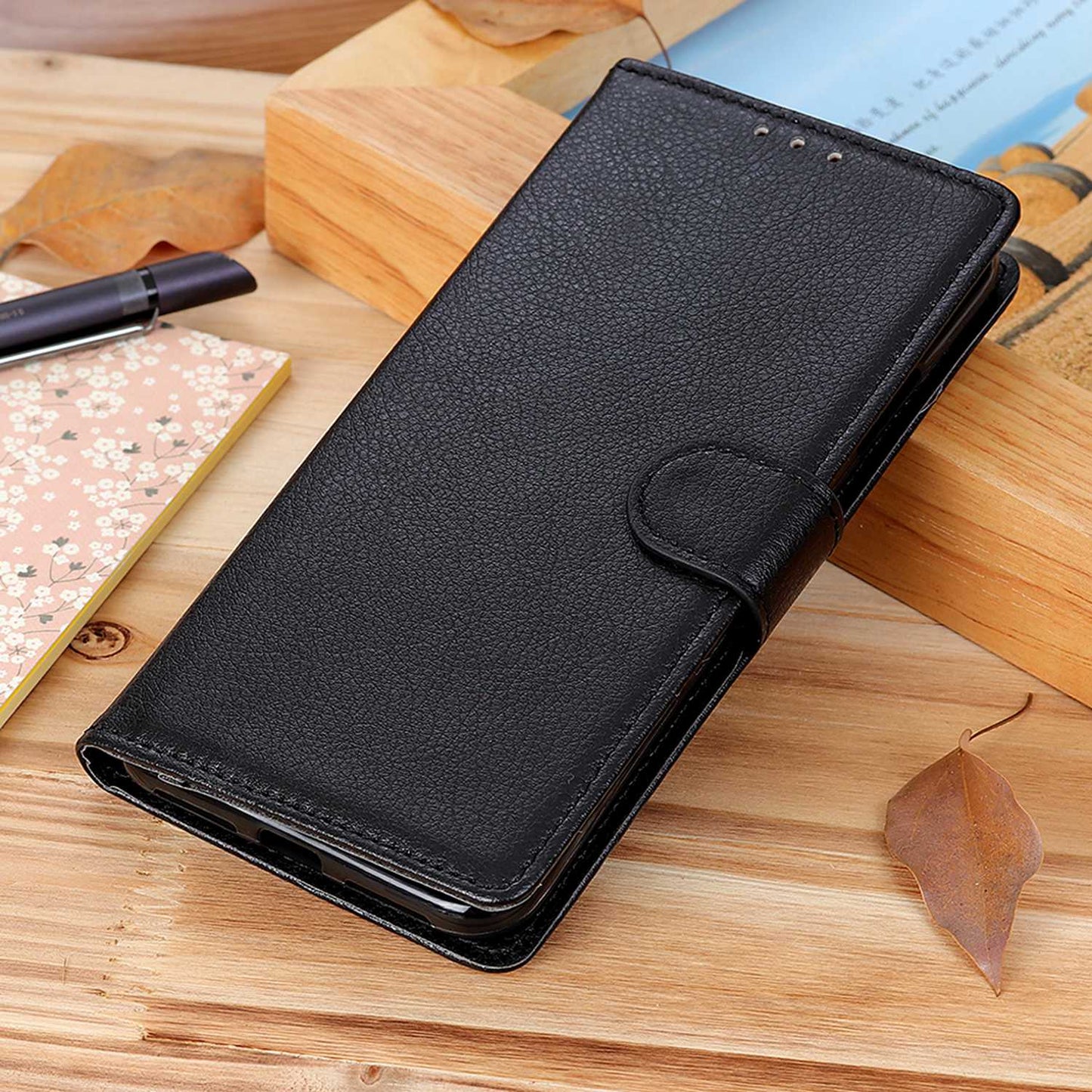 For Samsung Galaxy A05s 4G Case PU Leather Wallet Stand Litchi Texture Phone Cover