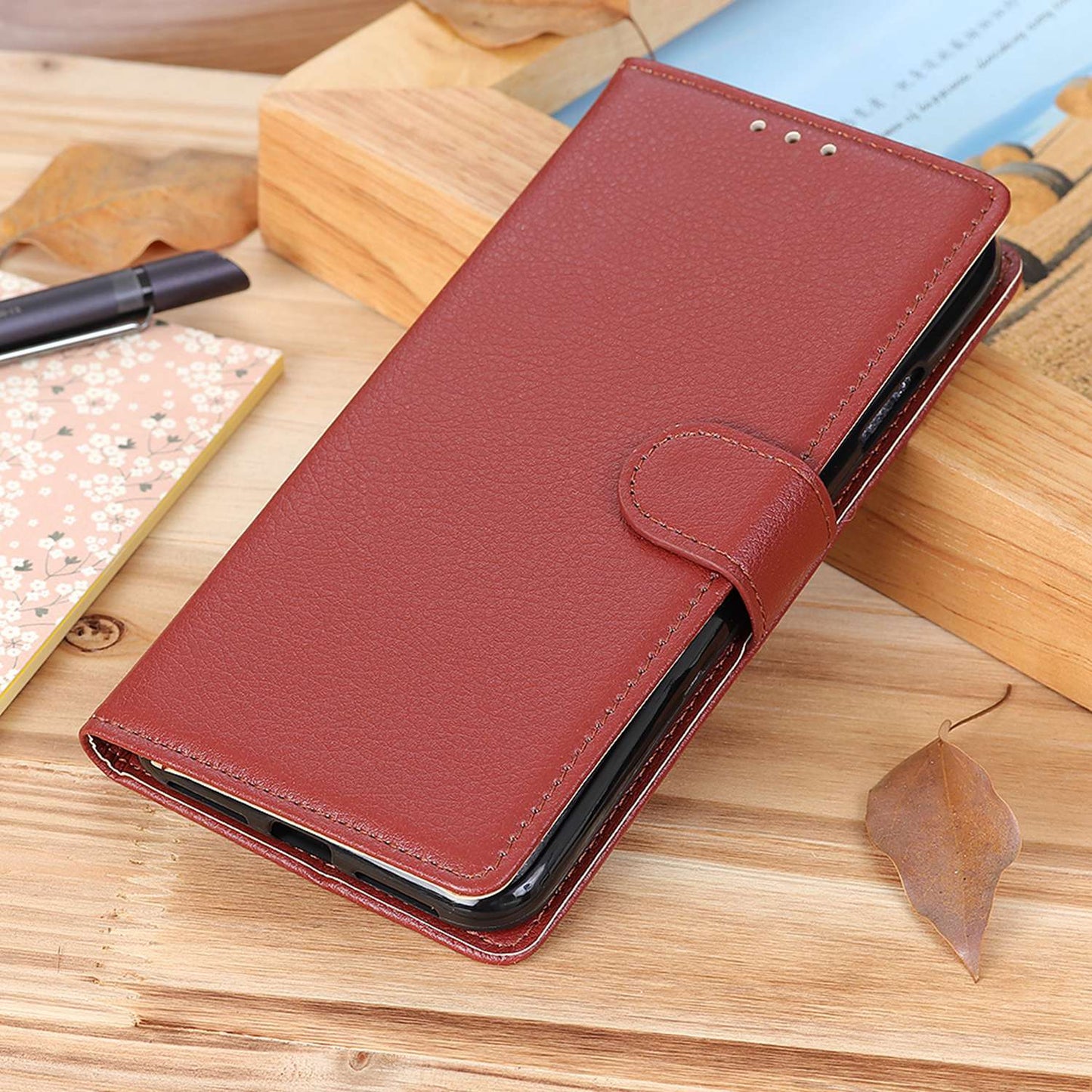 For Samsung Galaxy A05s 4G Case PU Leather Wallet Stand Litchi Texture Phone Cover