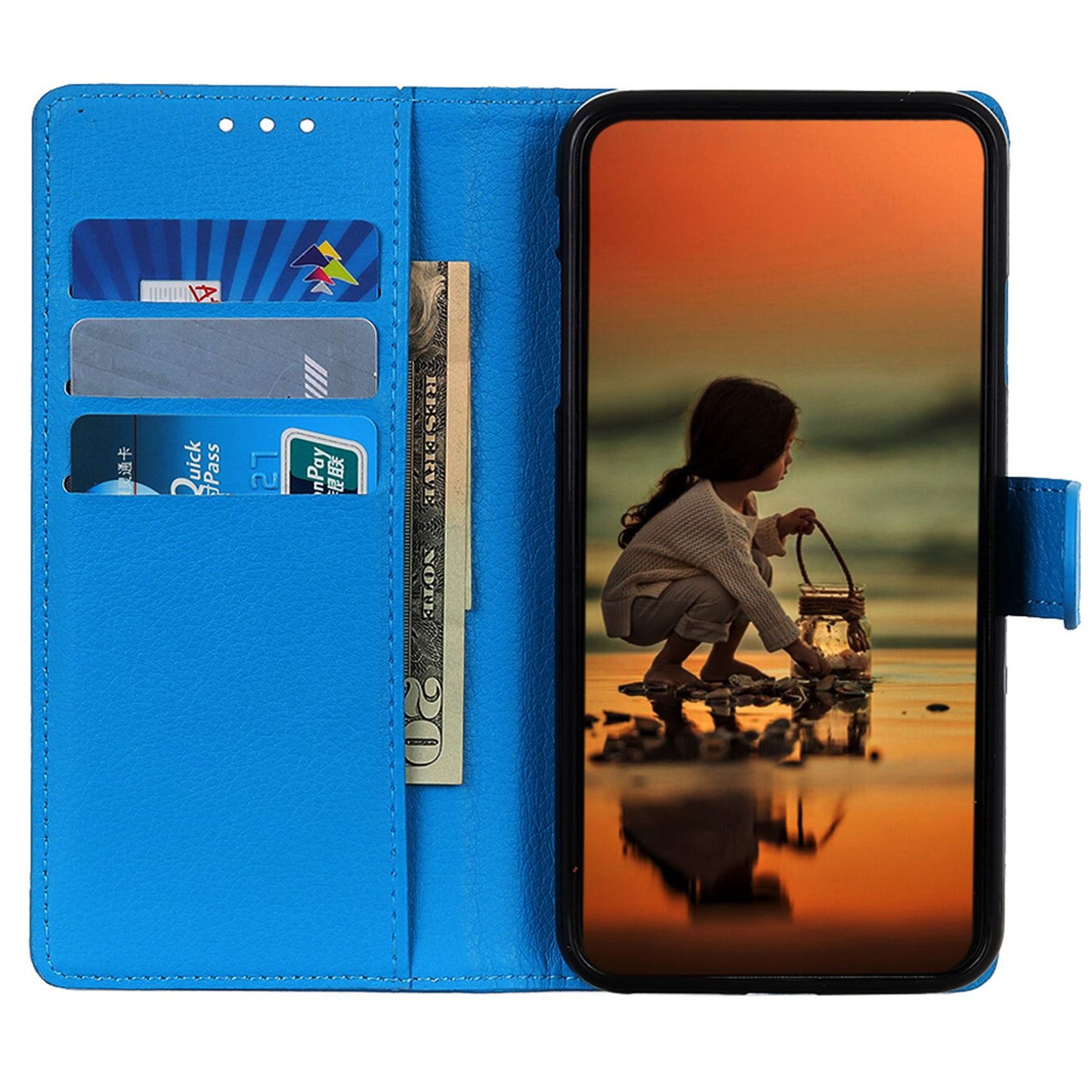 For Samsung Galaxy A05s 4G Case PU Leather Wallet Stand Litchi Texture Phone Cover