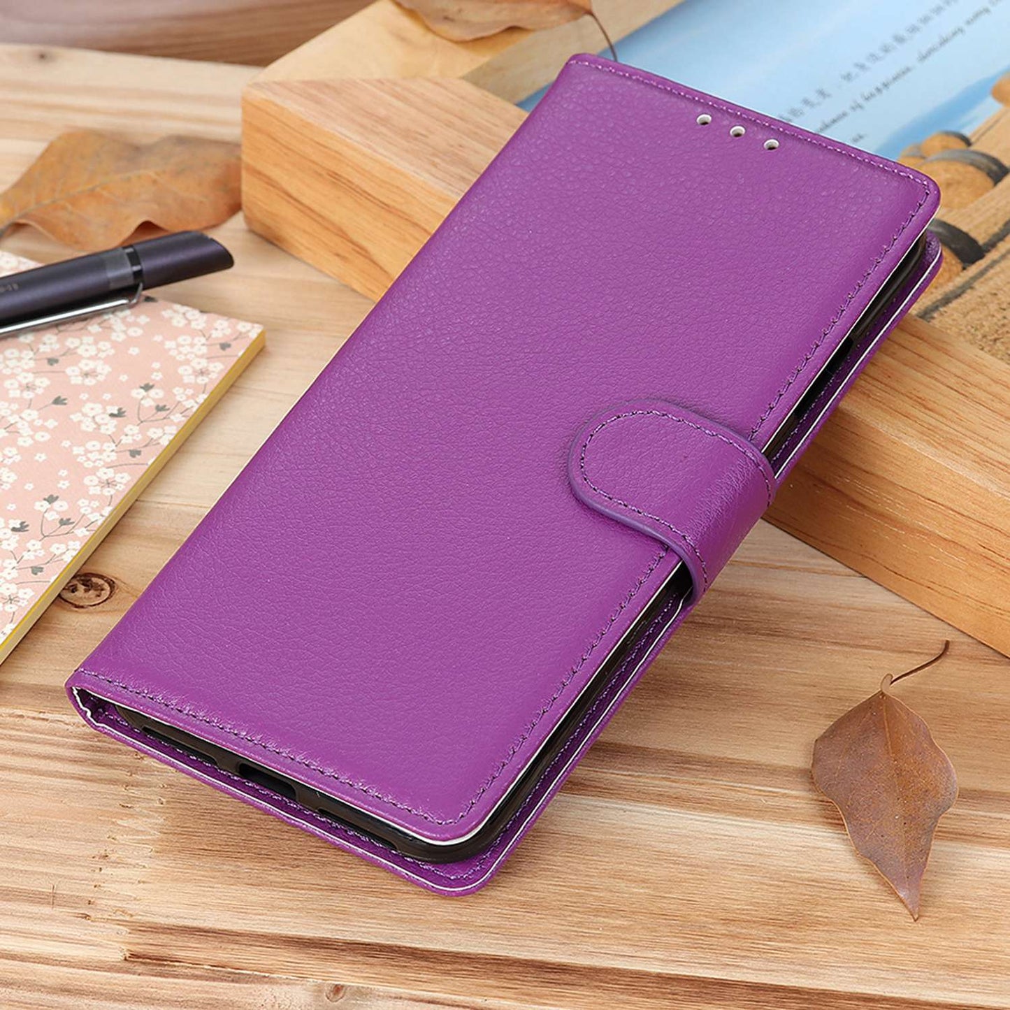 For Samsung Galaxy A05s 4G Case PU Leather Wallet Stand Litchi Texture Phone Cover