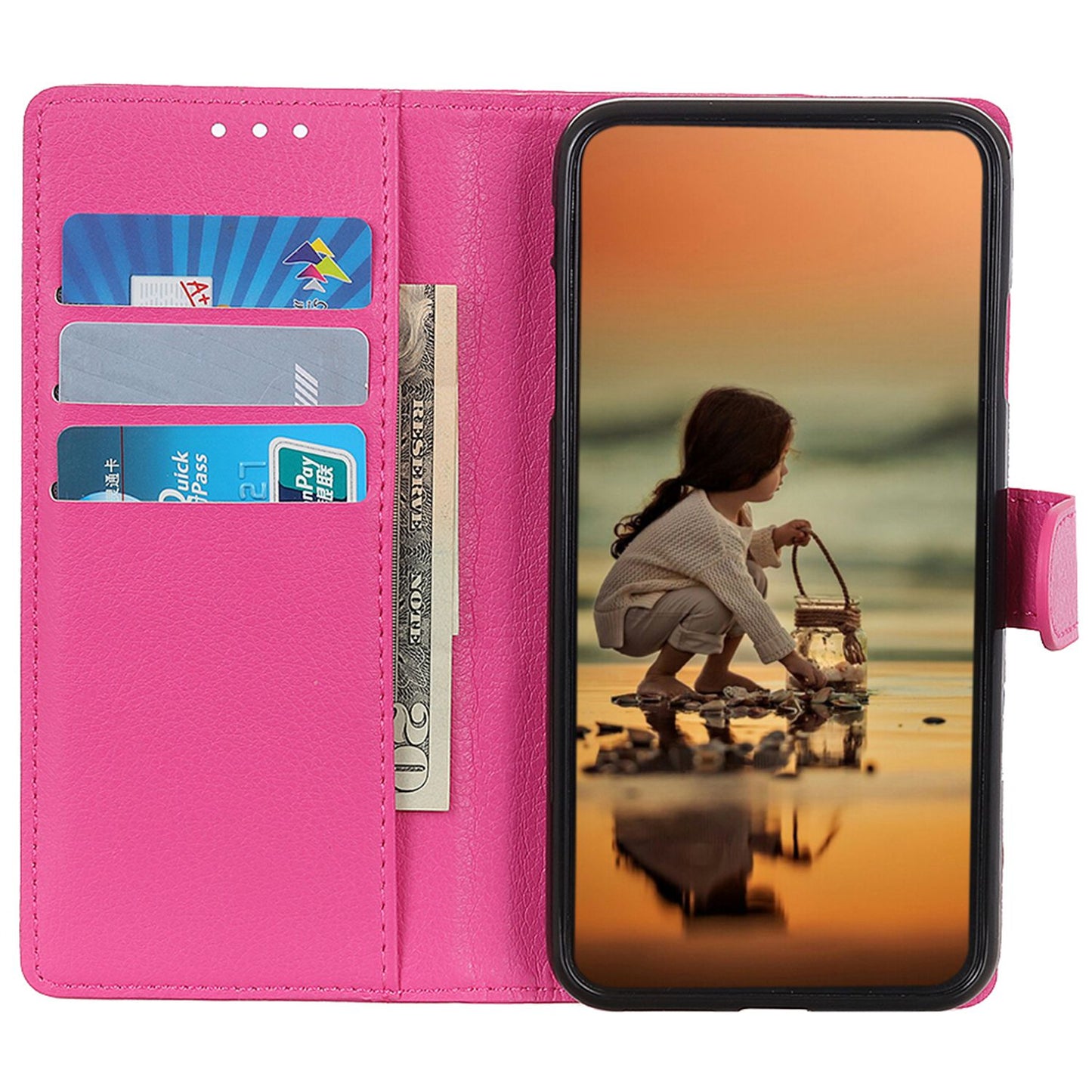 For Samsung Galaxy A05s 4G Case PU Leather Wallet Stand Litchi Texture Phone Cover