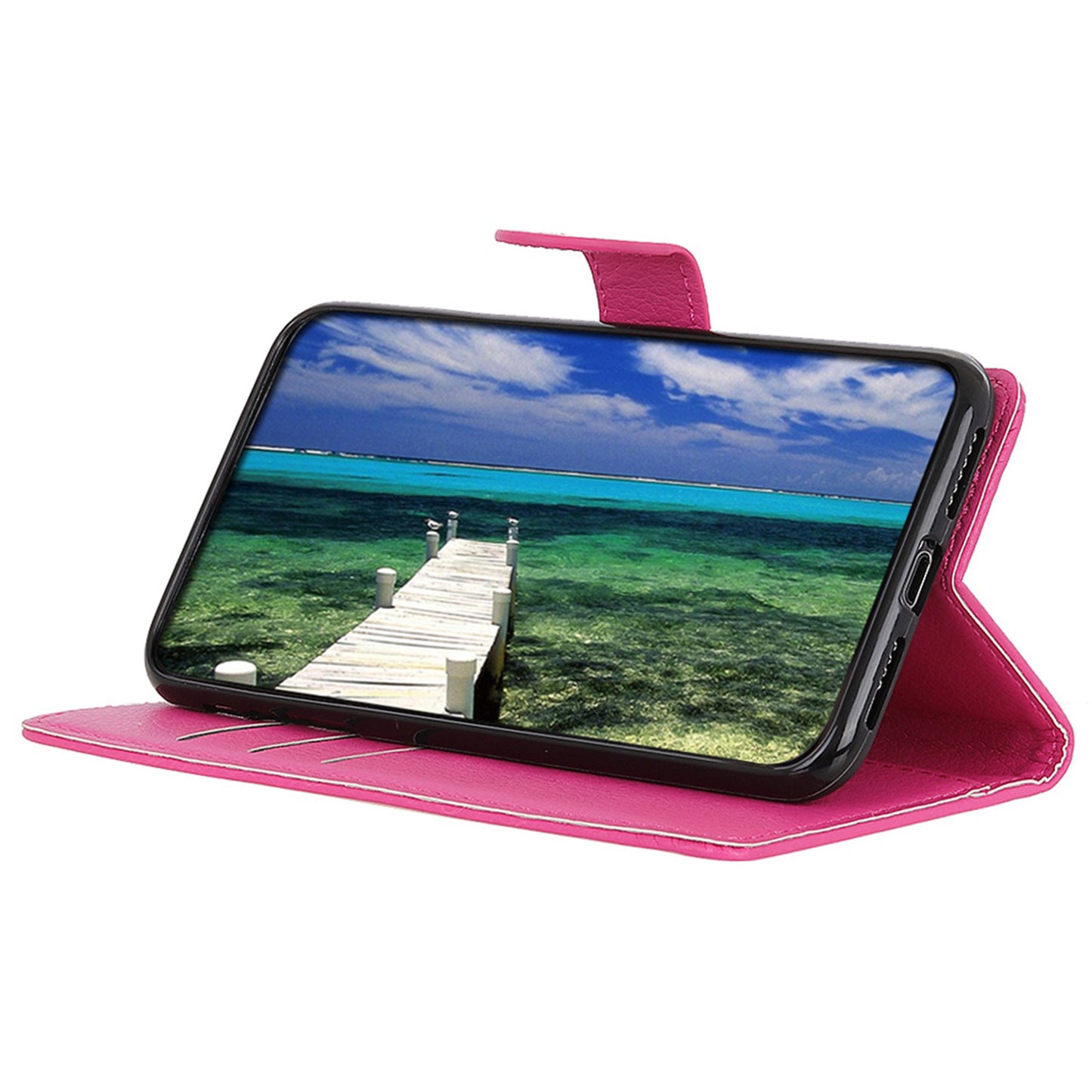 For Samsung Galaxy A05s 4G Case PU Leather Wallet Stand Litchi Texture Phone Cover