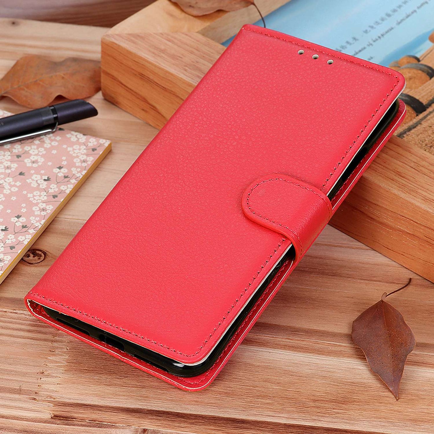 For Samsung Galaxy A05s 4G Case PU Leather Wallet Stand Litchi Texture Phone Cover