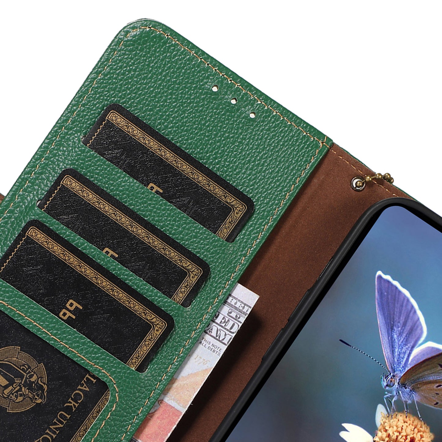 For Samsung Galaxy A05s 4G Case RFID Blocking Phone Wallet Case Genuine Cow Leather Cover