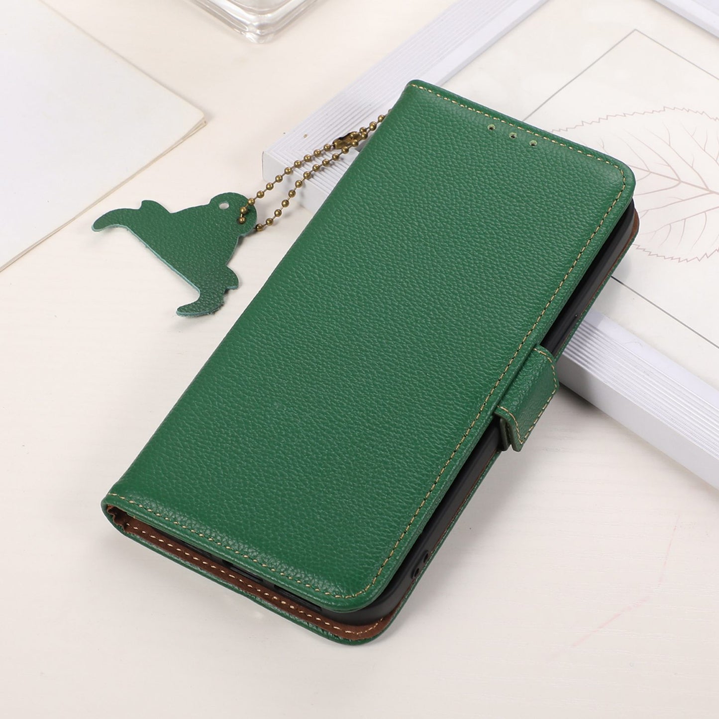 For Samsung Galaxy A05s 4G Case RFID Blocking Phone Wallet Case Genuine Cow Leather Cover