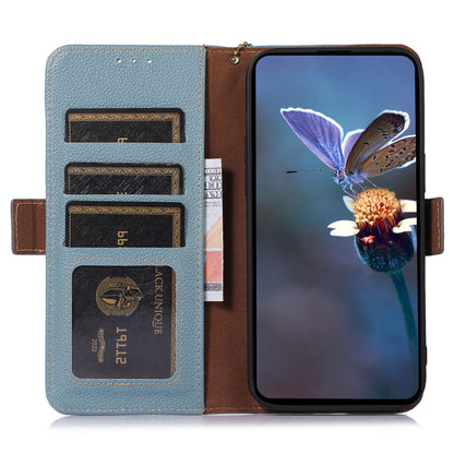 For Samsung Galaxy A05s 4G Case RFID Blocking Phone Wallet Case Genuine Cow Leather Cover