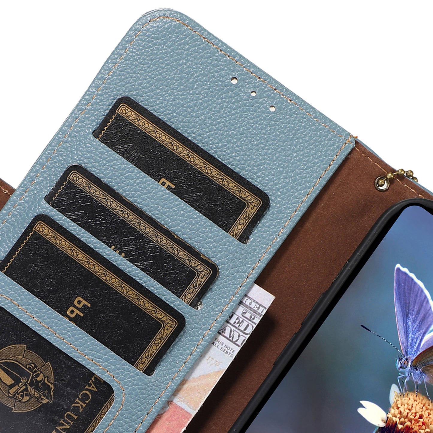 For Samsung Galaxy A05s 4G Case RFID Blocking Phone Wallet Case Genuine Cow Leather Cover