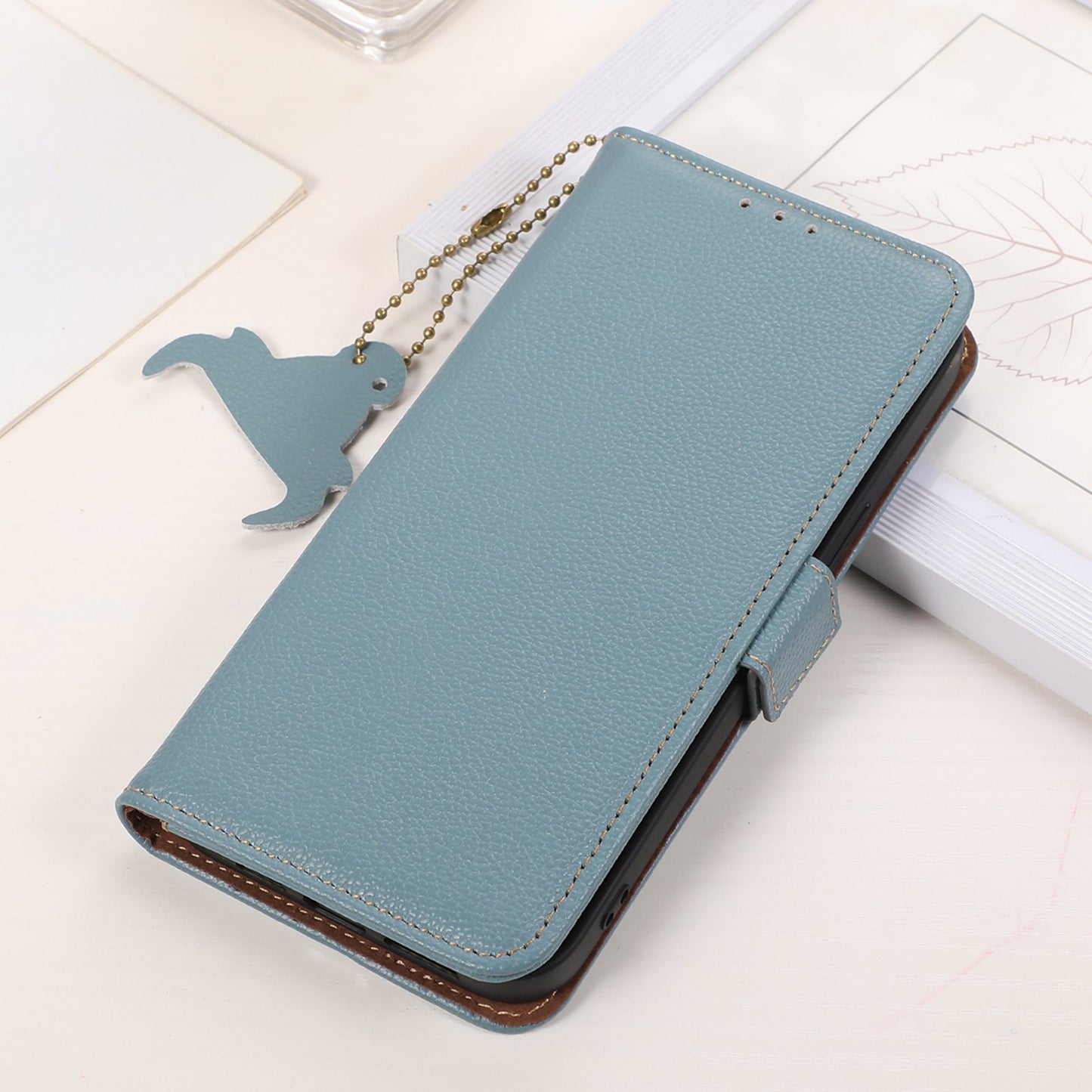 For Samsung Galaxy A05s 4G Case RFID Blocking Phone Wallet Case Genuine Cow Leather Cover