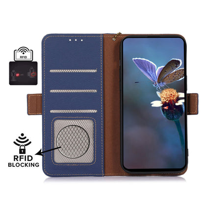 For Samsung Galaxy A05s 4G Case RFID Blocking Phone Wallet Case Genuine Cow Leather Cover