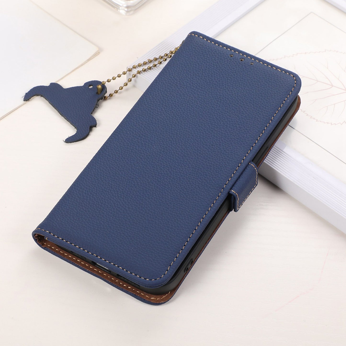 For Samsung Galaxy A05s 4G Case RFID Blocking Phone Wallet Case Genuine Cow Leather Cover