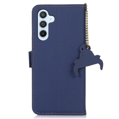 For Samsung Galaxy A05s 4G Case RFID Blocking Phone Wallet Case Genuine Cow Leather Cover